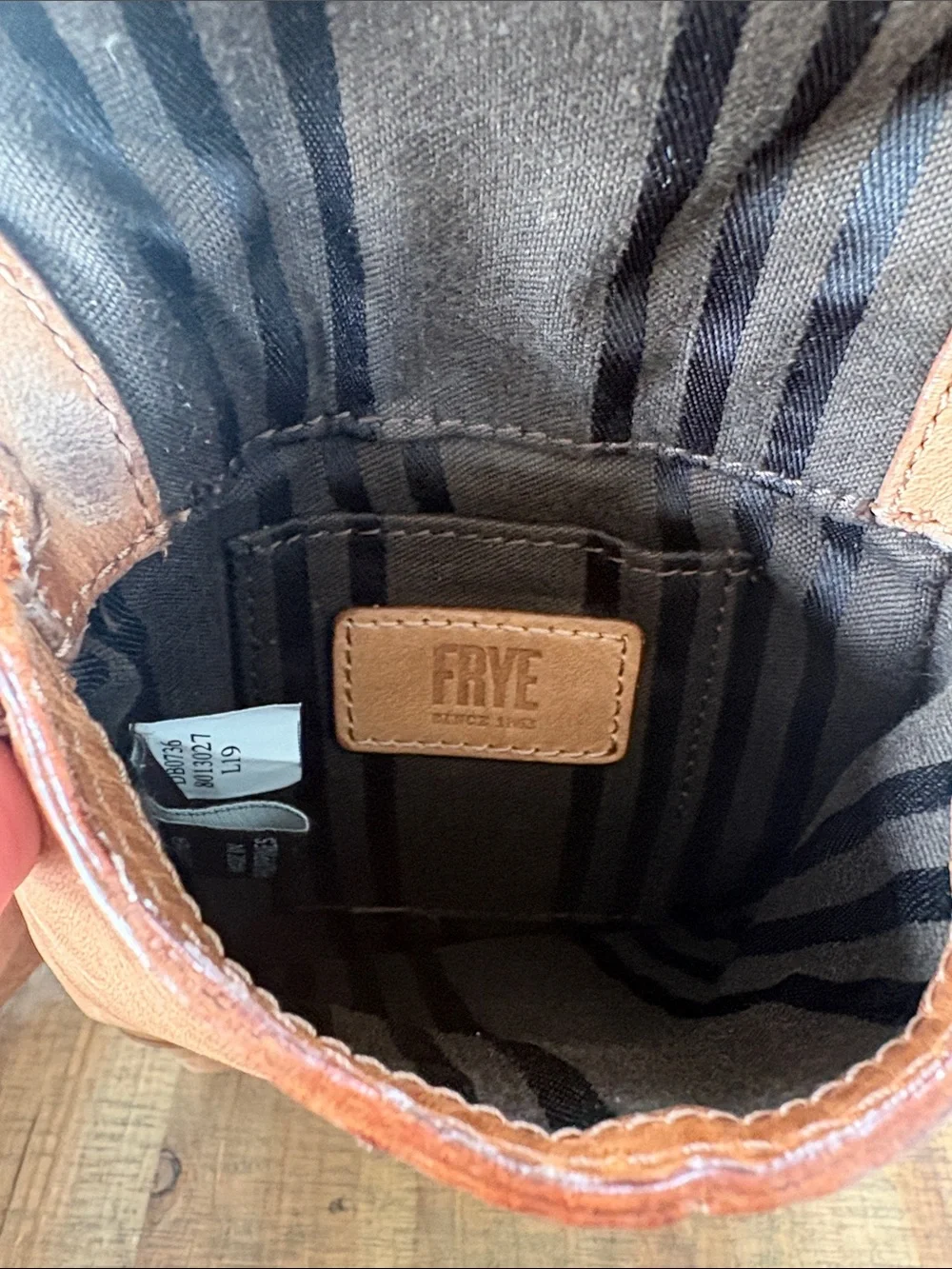 Frye Small Leather Crossbody With Adjustable Strap in Tan